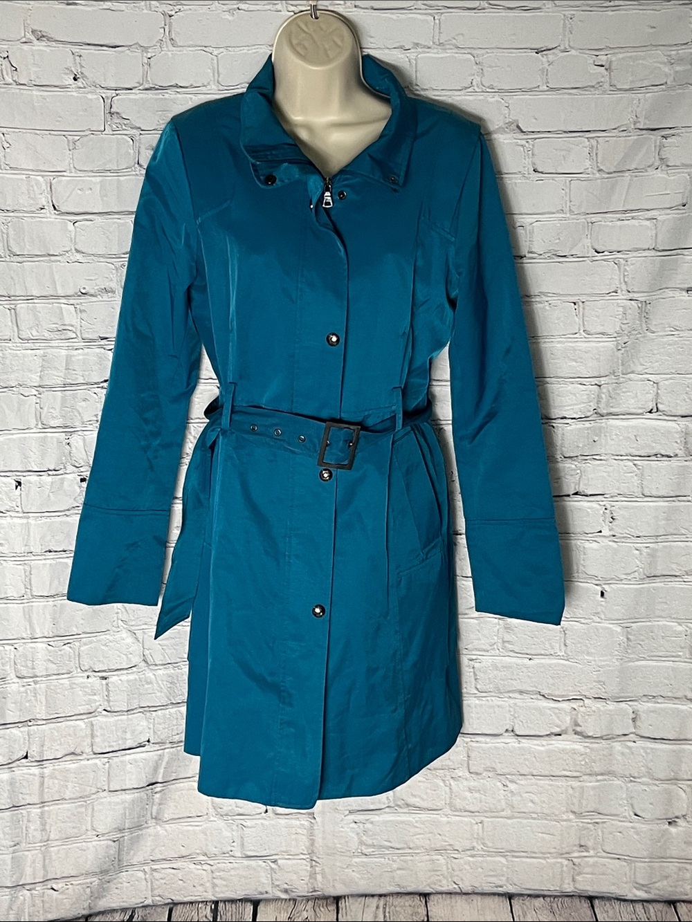 Guess Teal Belted Trench Coat